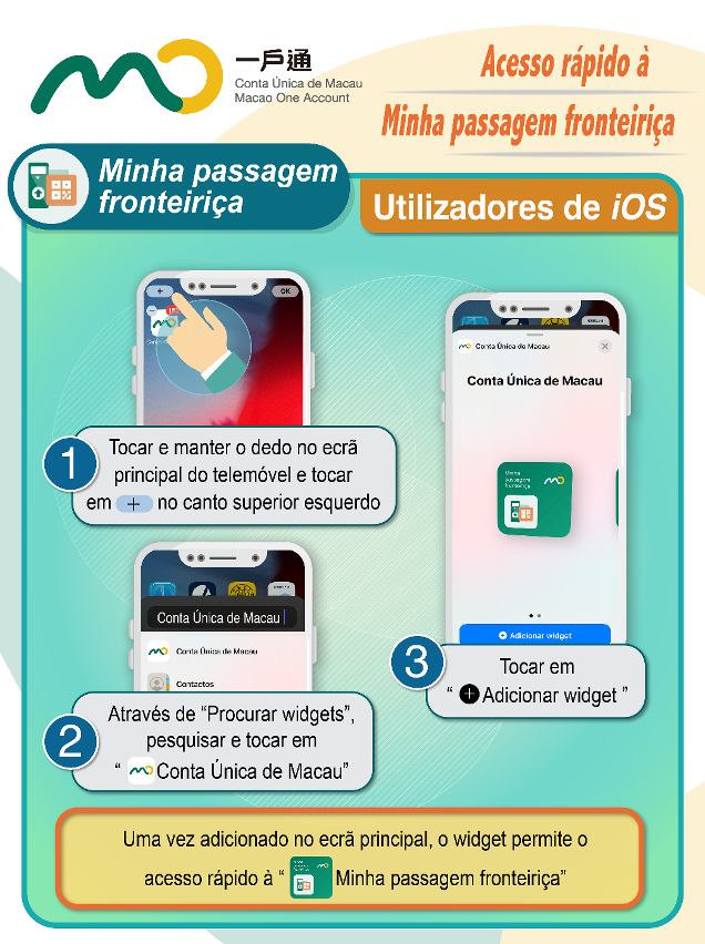 Acesso rápido à Minha passagem fronteiriça - iOS