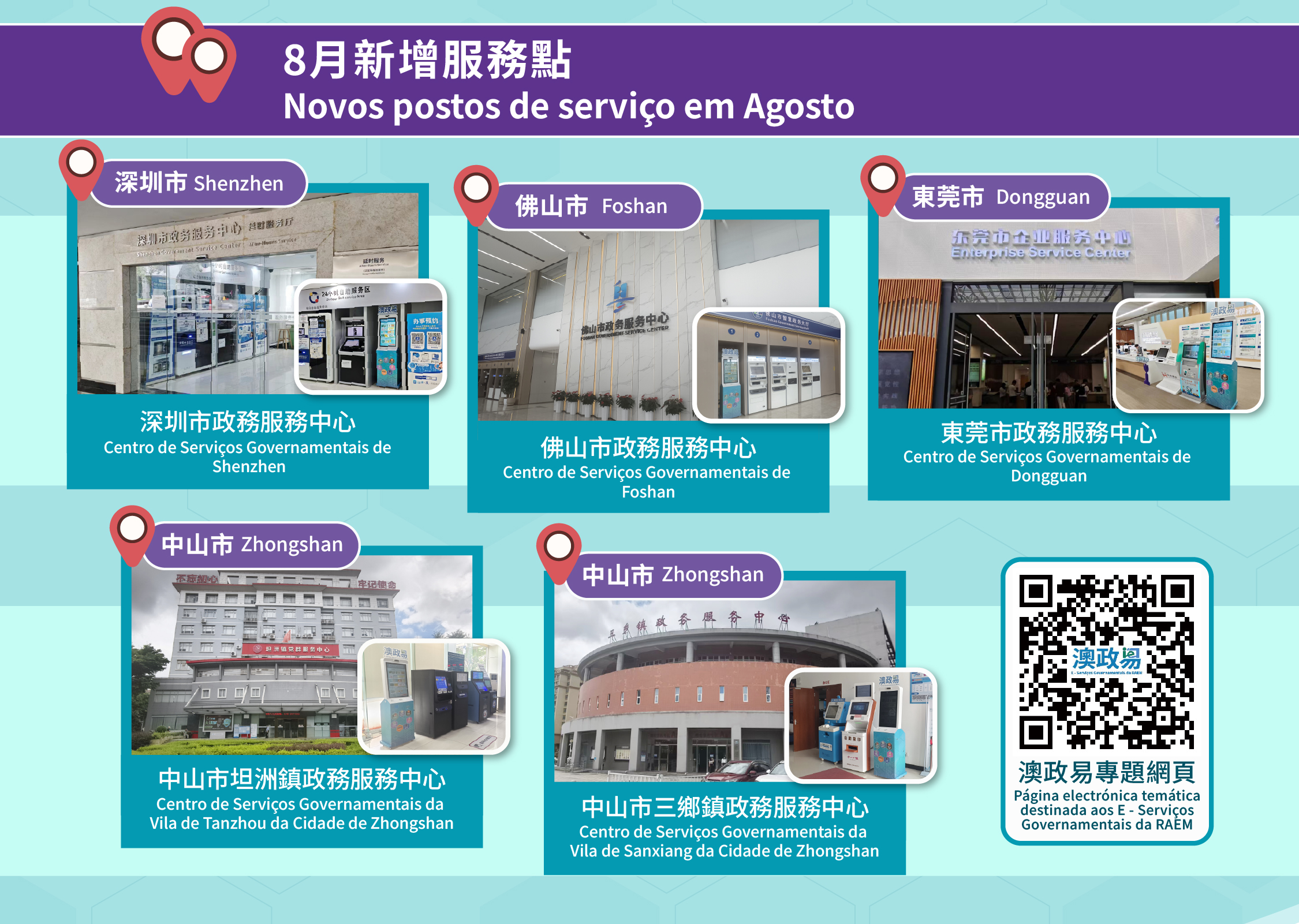 “澳政易”自助服務機將於8月擴展至深圳市、東莞市、佛山市，以及中山市三鄉鎮和坦洲鎮